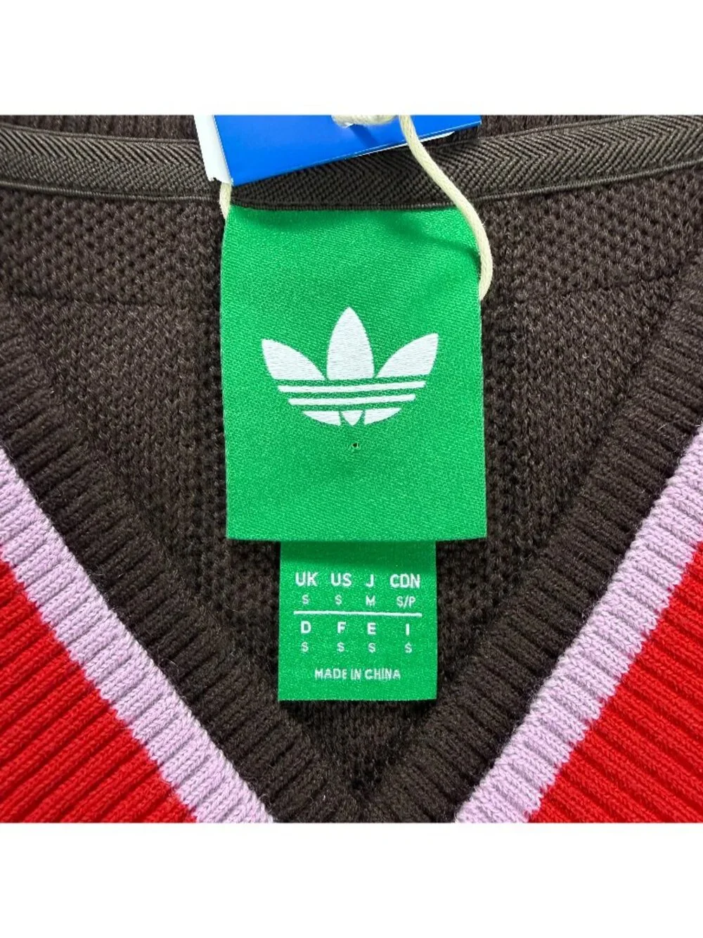 Adidas Knit Vest Men Small S Dark Brown Golf Club Wool V Neck Sweater Sweatshirt